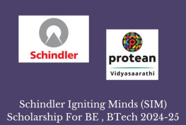 Schindler Igniting Minds (SIM) Scholarship For BE , BTech 2024-25
